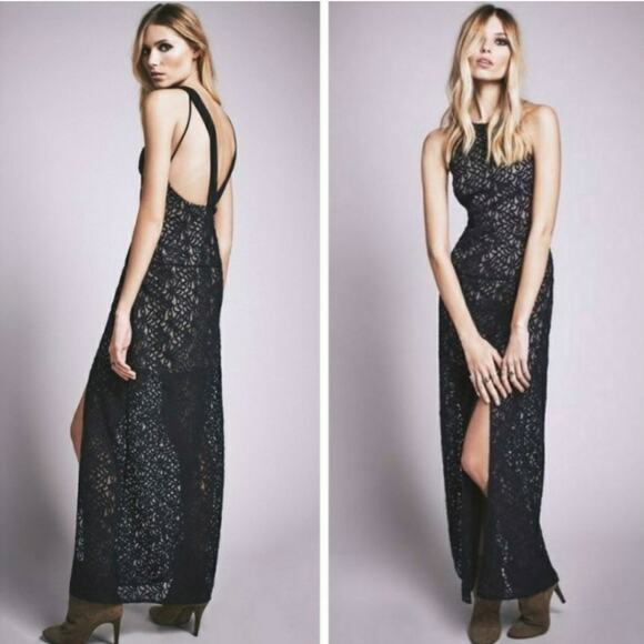 NWT Free People Lace Column Formal Size 4 Dress - Picture 7 of 9